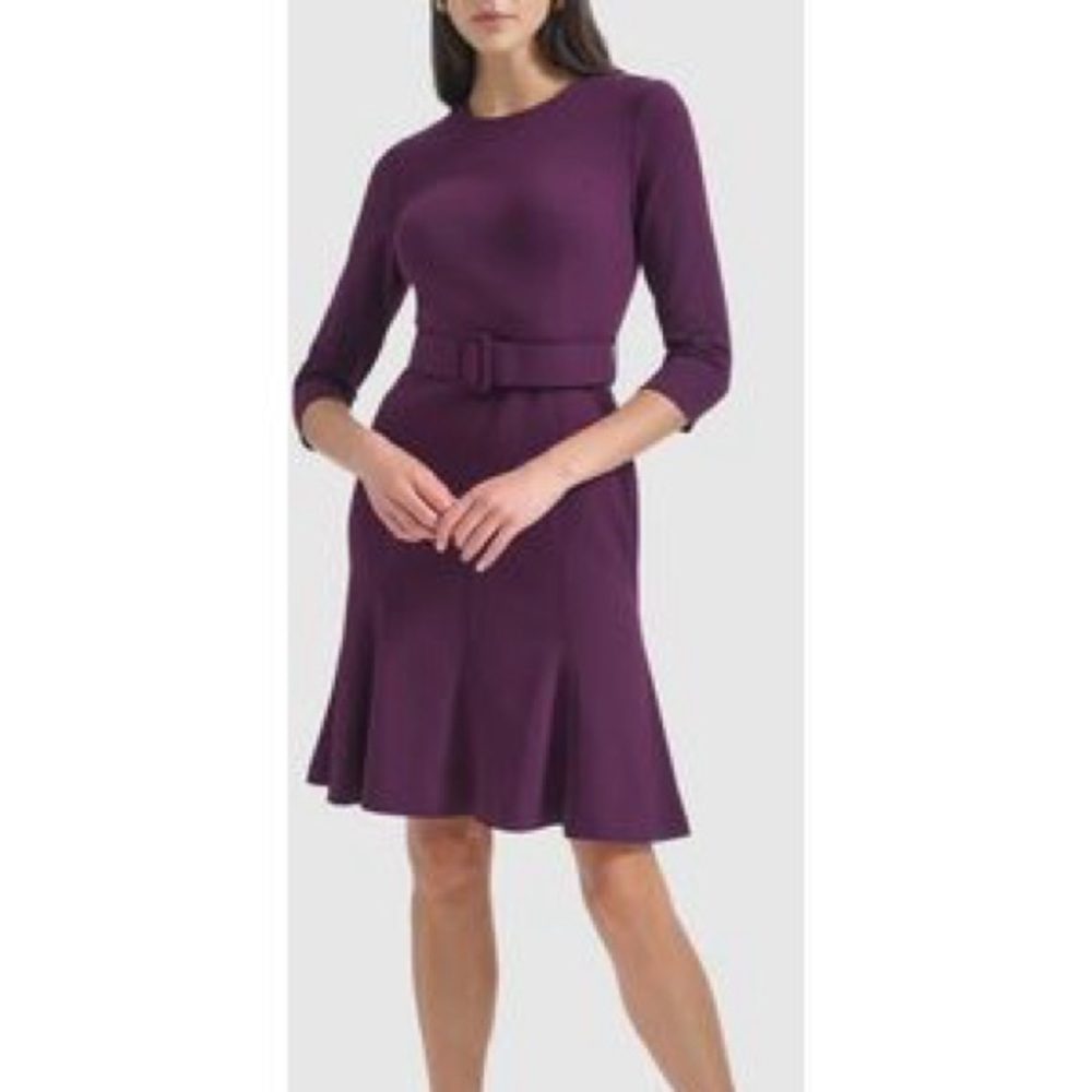 Calvin Klein belted a line dress